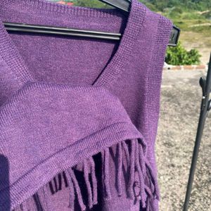 Purple half sweater with tassels