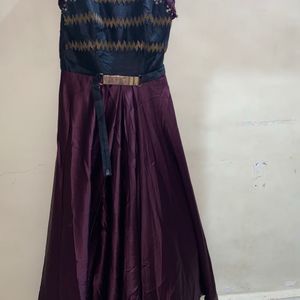 Black And Burgundy Cocktail Gown