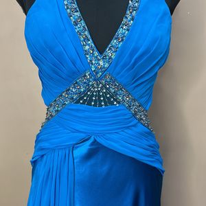 Blue Satin Gown