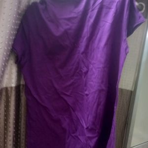 Purple Regular Casual Wear Printed Tshirt