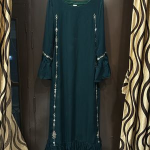 dark green long dress