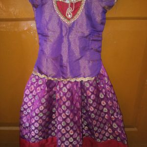 Pattu-Pavadai For Girls 8-10 Years