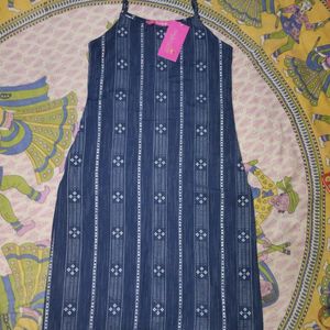 Blue Noddle Strip Kurti