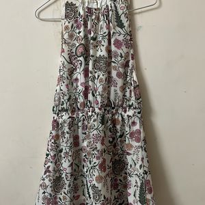 Floral Dress With Elastic Waist