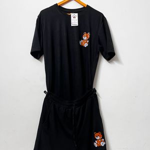 Black Co-Ord Tshirt & Shorts