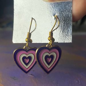 Cute Heart Earrings And Chain Combo