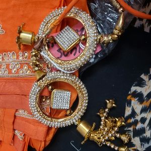 Orange Punjabi Suit In Pure Georgette