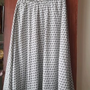 Black and White A Line Midi Skirt