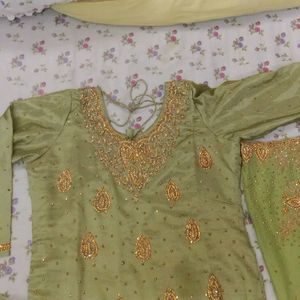 Mehndi Color Heavy Work Suit