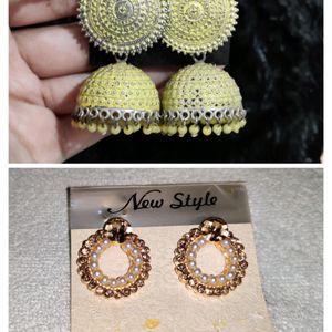 Combo Of Big Traditional Jhumka & Stone Stud