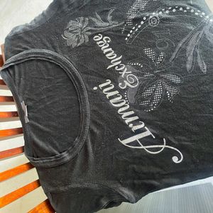 Chic Black Armani Exchange Graphic Tee