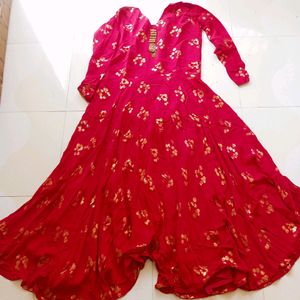 Red Long GOWN... ♥️ fish cut