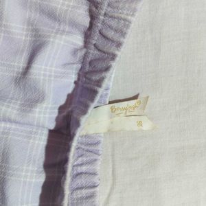 Berrylush Lavender Checked Roman Column Skirt