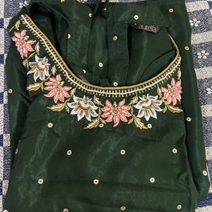 Aurelia Green Kurta Set With Palazzo And Dupatta