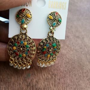 New Golden Colourful Earrings