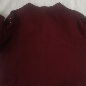 Maroon Korean Crop Top