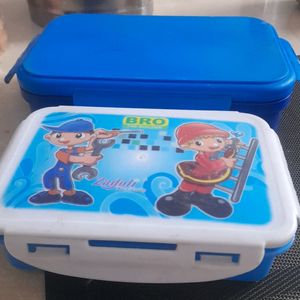 Two Kids Tiffins With Steel And Plastic