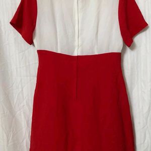 Red & White Short Sleeve Dress