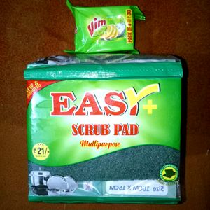 4 Vim Bar & 1 Easy Scrub Pad For Dish Wash