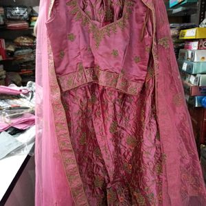 Pink Satin Lehenga