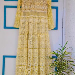 Full Embroidered Front Slit Kurta