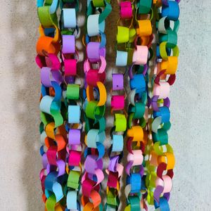 Rainbow Colourful Paper Chain For Home Decor