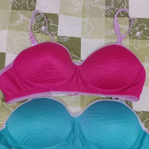 PINK & GREEN PADDED BRA