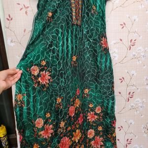 Green Kurthi WITH THREAD WORK All Over