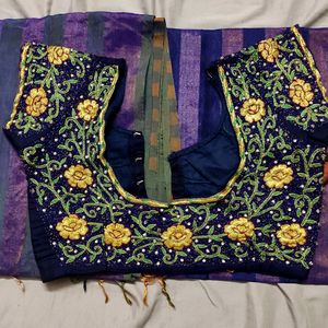 Uppada pattu Saree Hand embroidered Blouse