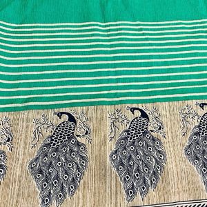 Peacock Print Saree