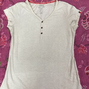 JOCKEY Women Solid Henley Neck Cotton BlendBeige