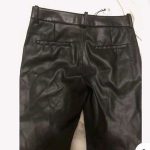 Zara Black Faux Leather High Wasted Pant