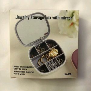 Mini Jewellery Box With Mirror - Pink