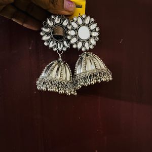 Oxidised Jumka - With One Free Pair of Earrings