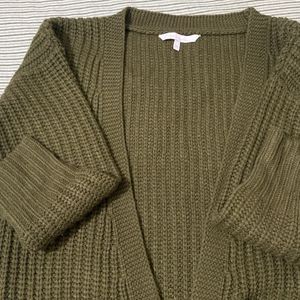 Unused Olive Long Sweater With Two Pockets