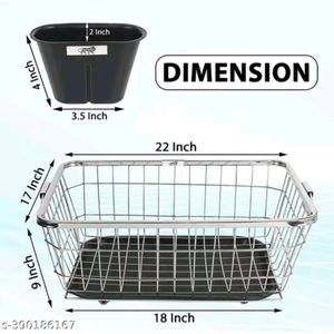 Stainless Dish Drying Rack With Tray &Spoon Holder