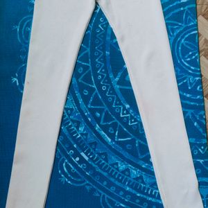 White Colour Designer Leggings