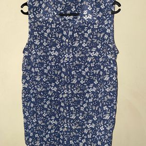 Offer Price H&M Blue Floral Print Sleeveless Top