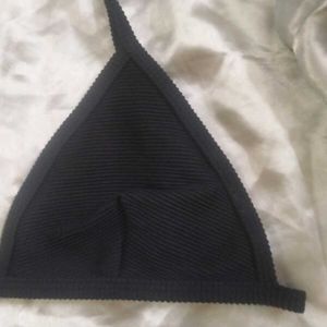 Black Textured Bikni Top