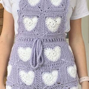 Handmade Crochet Dungaree Jumpsuit .