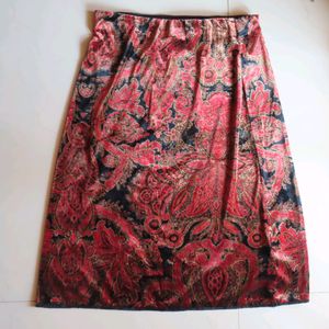Vintage Velvet Patterned Fitted Skirt ✨