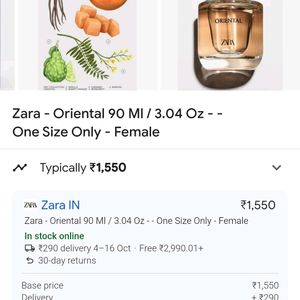 Zara Oriental Perfume