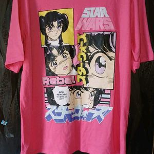 Brand New Hot Pink Anime Oversized Tshirt