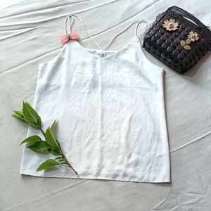 White Noodle Strap Top