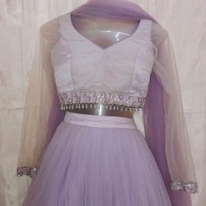 Lavender Pretty Lahmega Choli Set