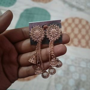 Sliver And Rose Gold Earrings