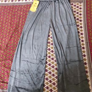 Shinning Grey Velvet Plazzo Pant