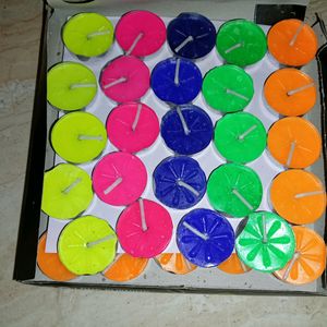 50pcs Multicolour Long Burning Smokeless Tea Diya