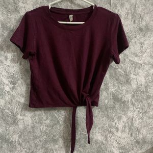 Vivid Artsy Wine Crop Top (xs)