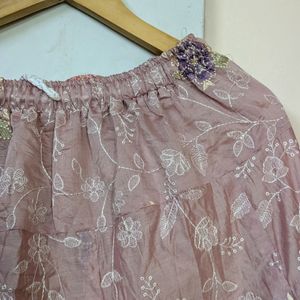 Long Skirt Fully Embroided Pink Color New